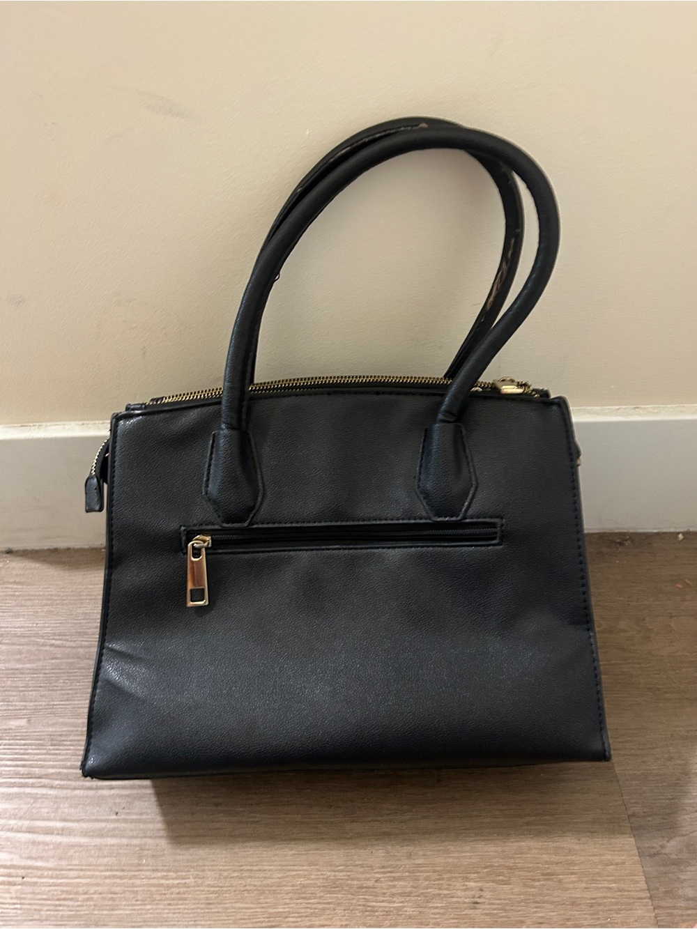 Calvin Klein Black Satchel with Gold Hardware